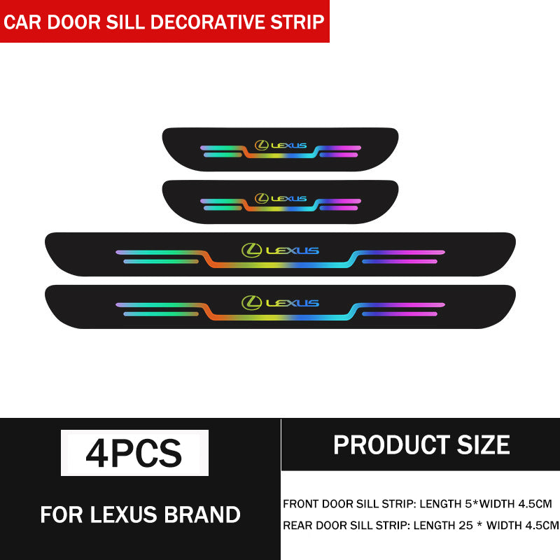 4PCS Car Door Sill Protector – Anti-Scratch Decorative Door Sill Strips