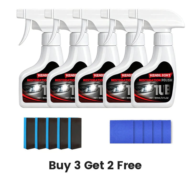 Car Headlight Restorer – 180ml Headlight Restoration Cleaner & Polish with Sponge