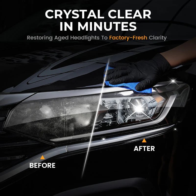 Car Headlight Restorer – 180ml Headlight Restoration Cleaner & Polish with Sponge