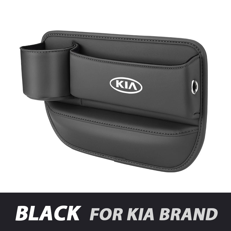 Leather Car Seat Organizer with Cup Holder | Luckmeko