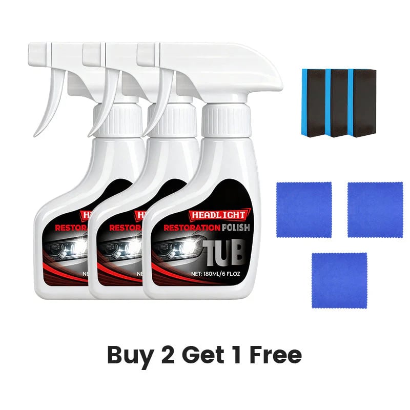Car Headlight Restorer – 180ml Headlight Restoration Cleaner & Polish with Sponge