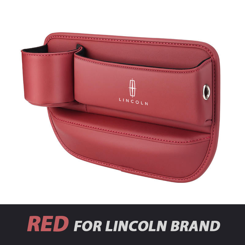 Leather Car Seat Organizer with Cup Holder | Luckmeko