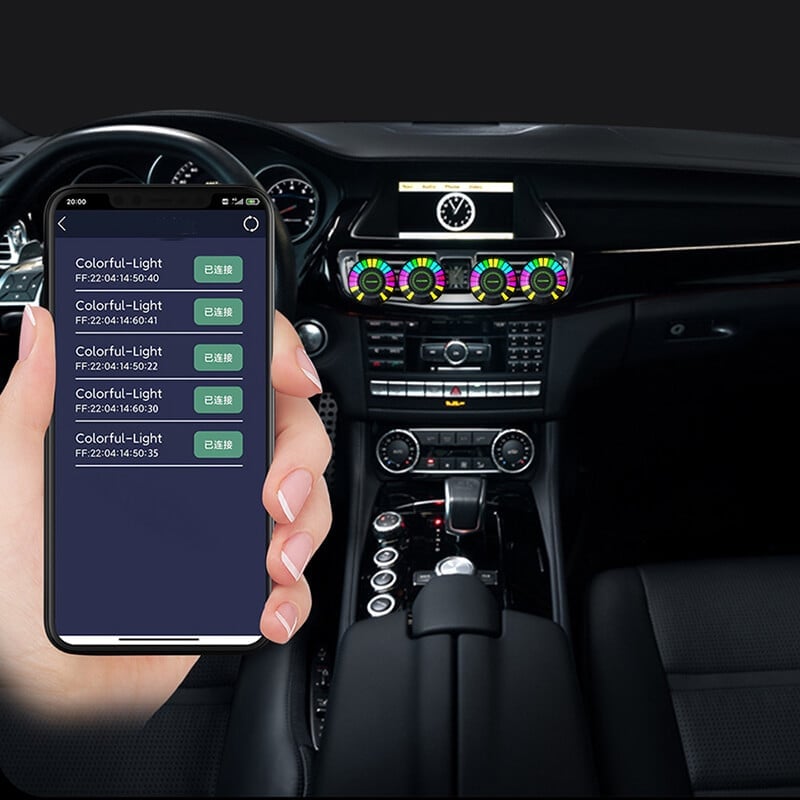Car RGB Ambient Light with Bluetooth – USB LED Rhythm Light & Fragrance Air Freshener
