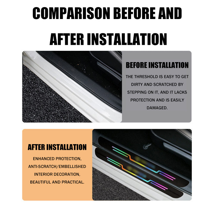 4PCS Car Door Sill Protector – Anti-Scratch Decorative Door Sill Strips