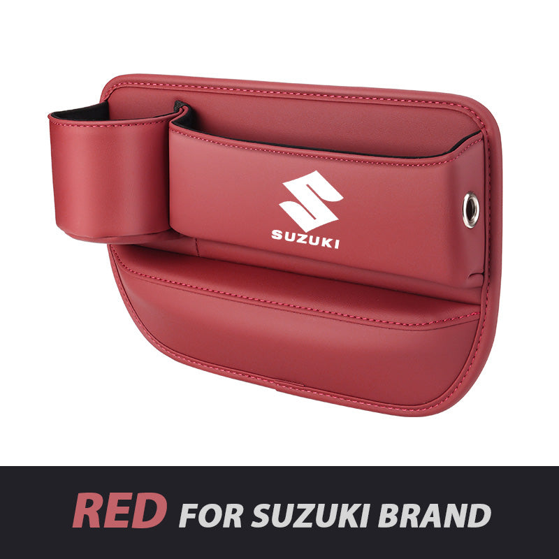 Leather Car Seat Organizer with Cup Holder | Luckmeko