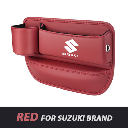 Leather Car Seat Organizer with Cup Holder | Luckmeko