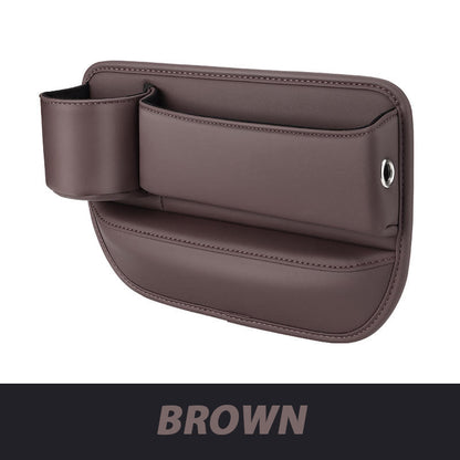 Leather Car Seat Organizer with Cup Holder | Luckmeko