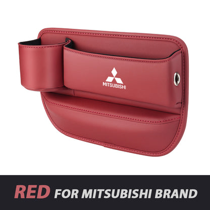 Leather Car Seat Organizer with Cup Holder | Luckmeko