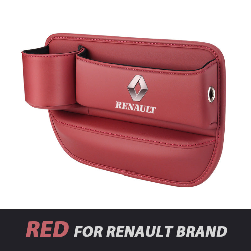 Leather Car Seat Organizer with Cup Holder | Luckmeko