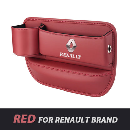 Leather Car Seat Organizer with Cup Holder | Luckmeko