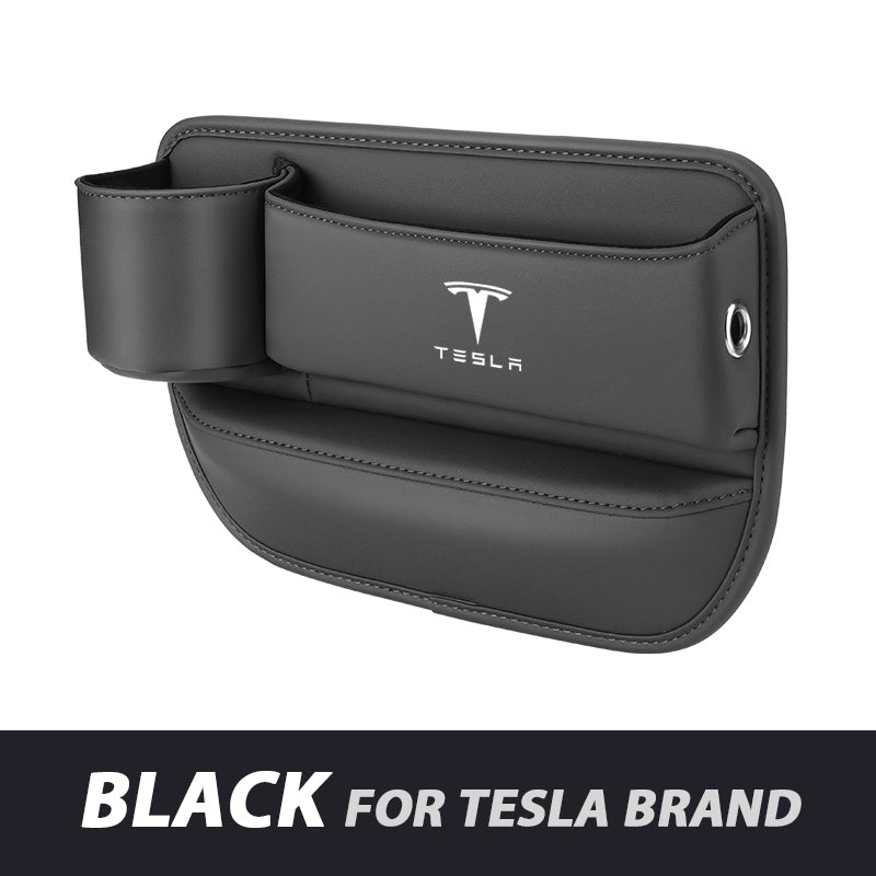 Leather Car Seat Organizer with Cup Holder | Luckmeko