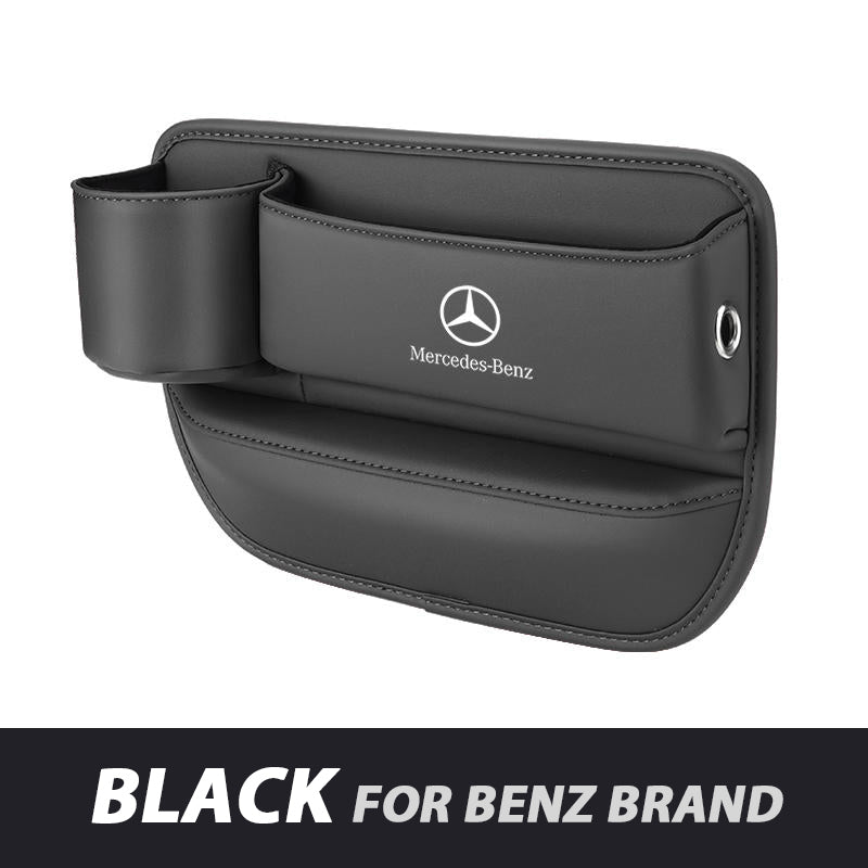Leather Car Seat Organizer with Cup Holder | Luckmeko