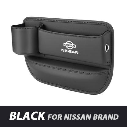 Leather Car Seat Organizer with Cup Holder | Luckmeko