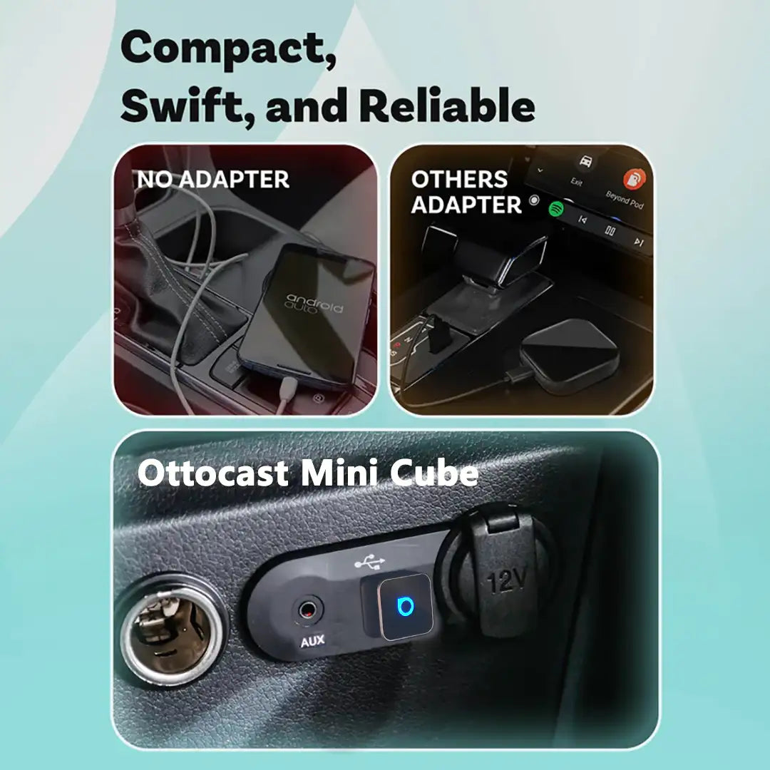 Ottocast Mini 3.0 Ultra Cube Wireless CarPlay & Android Auto Adapter for Cars