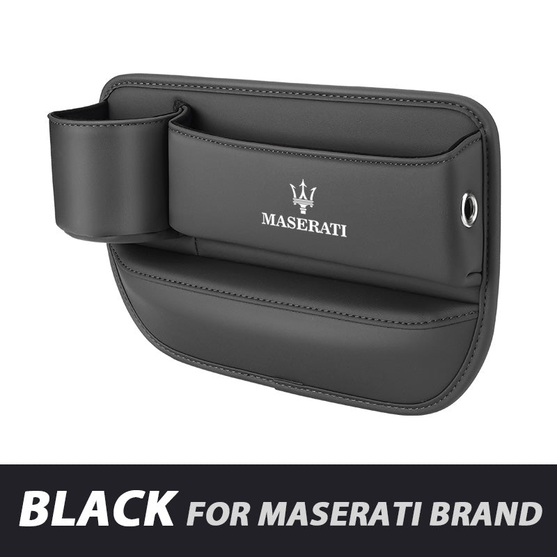 Leather Car Seat Organizer with Cup Holder | Luckmeko