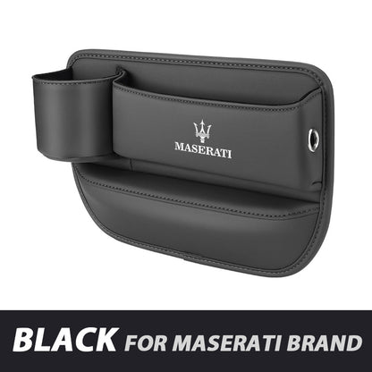 Leather Car Seat Organizer with Cup Holder | Luckmeko