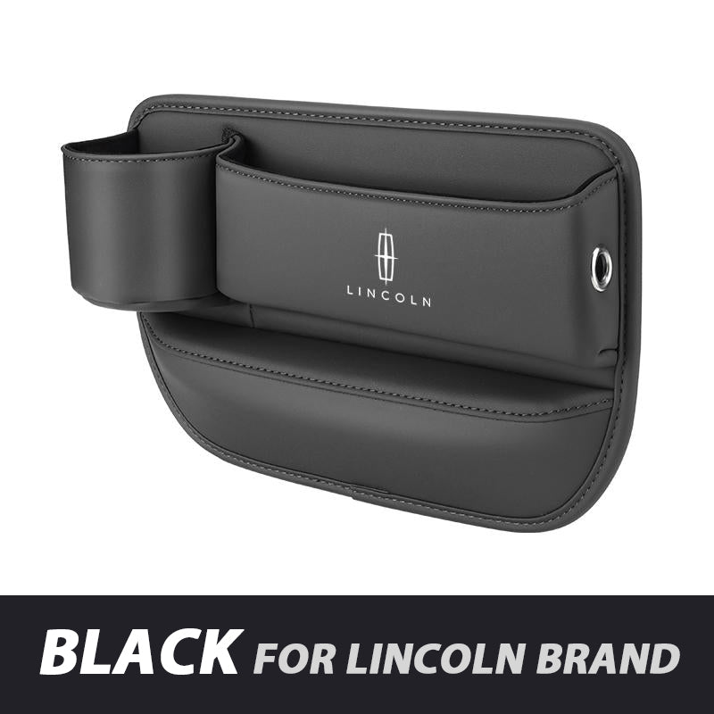 Leather Car Seat Organizer with Cup Holder | Luckmeko