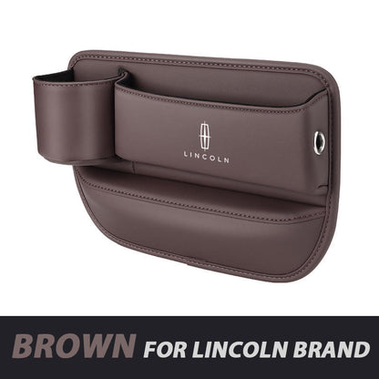 Leather Car Seat Organizer with Cup Holder | Luckmeko