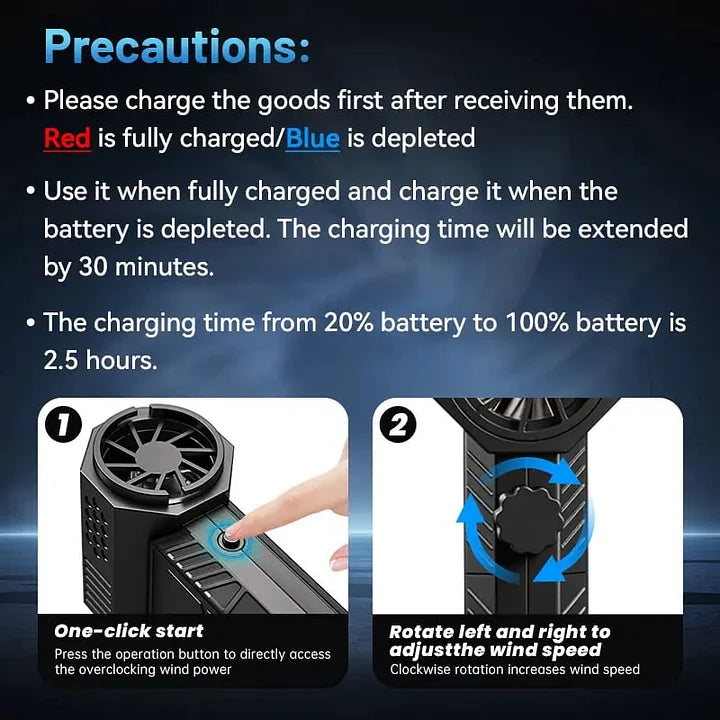 130,000 RPM Electric Air Duster – High-Speed Turbo Fan for Cleaning