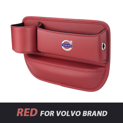 Leather Car Seat Organizer with Cup Holder | Luckmeko