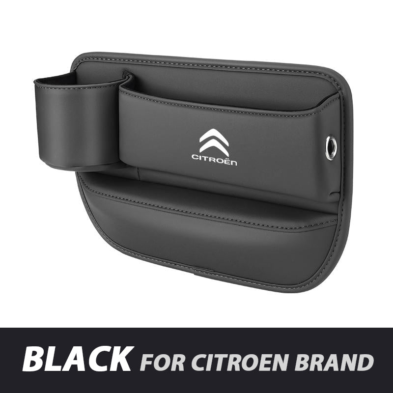 Leather Car Seat Organizer with Cup Holder | Luckmeko