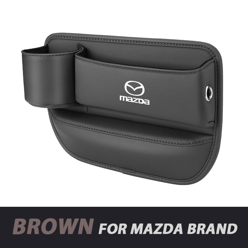 Leather Car Seat Organizer with Cup Holder | Luckmeko