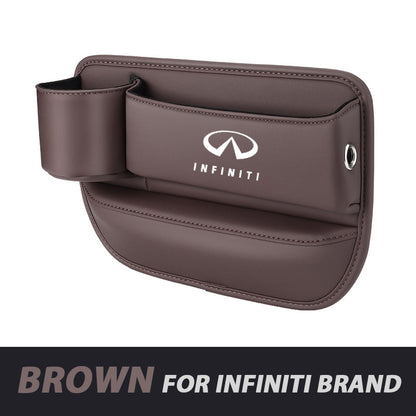 Leather Car Seat Organizer with Cup Holder | Luckmeko