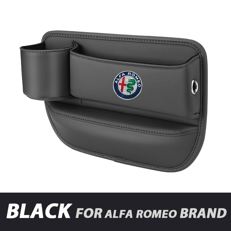 Leather Car Seat Organizer with Cup Holder | Luckmeko