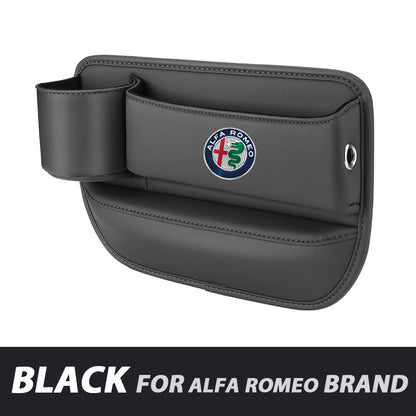Leather Car Seat Organizer with Cup Holder | Luckmeko