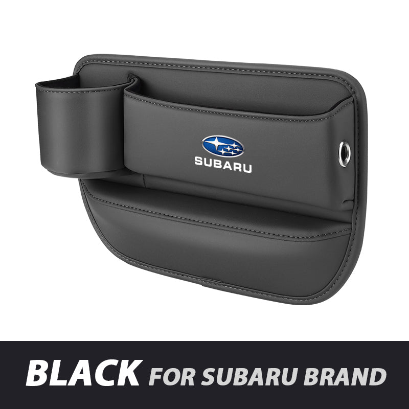 Leather Car Seat Organizer with Cup Holder | Luckmeko