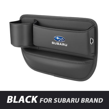 Leather Car Seat Organizer with Cup Holder | Luckmeko