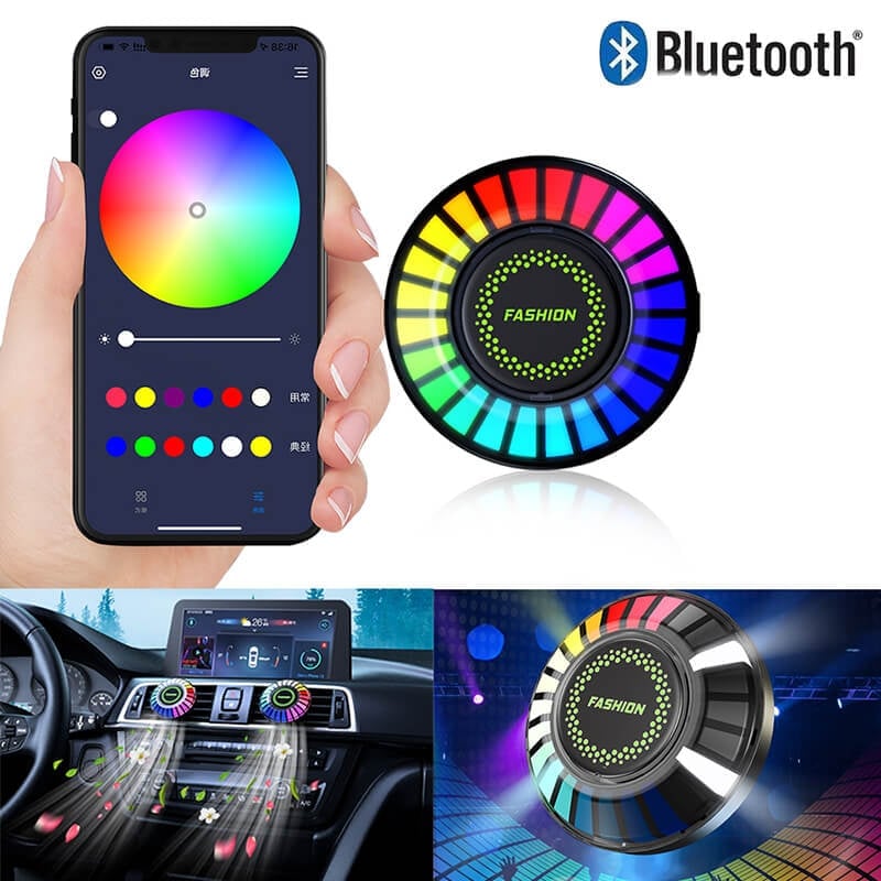 Car RGB Ambient Light with Bluetooth – USB LED Rhythm Light & Fragrance Air Freshener