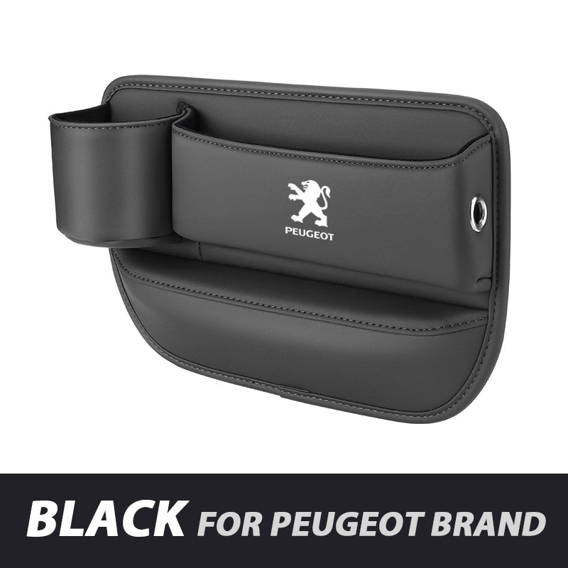 Leather Car Seat Organizer with Cup Holder | Luckmeko