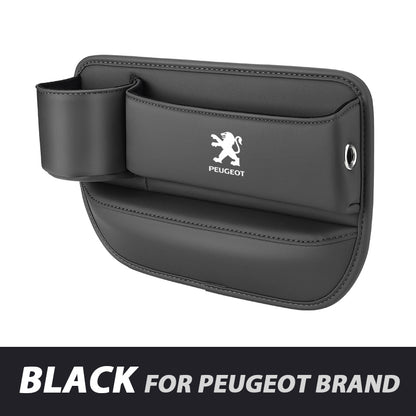 Leather Car Seat Organizer with Cup Holder | Luckmeko