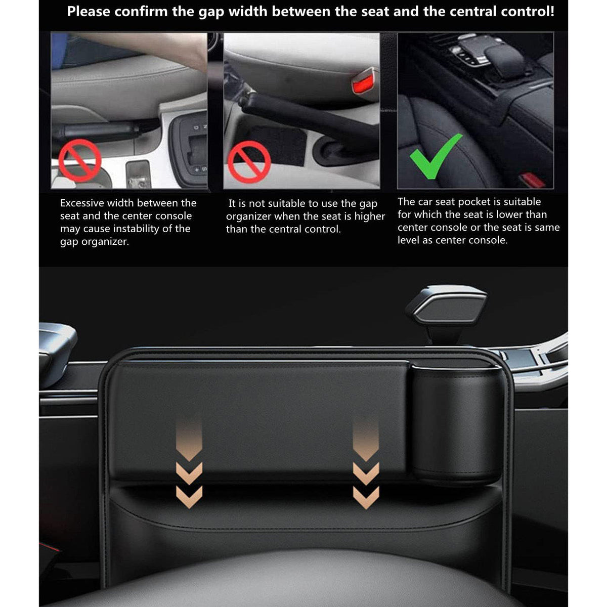 Leather Car Seat Organizer with Cup Holder | Luckmeko