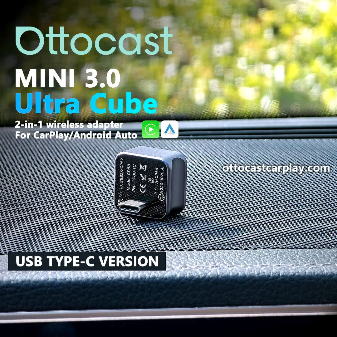 Ottocast Mini 3.0 Ultra Cube Wireless CarPlay & Android Auto Adapter for Cars