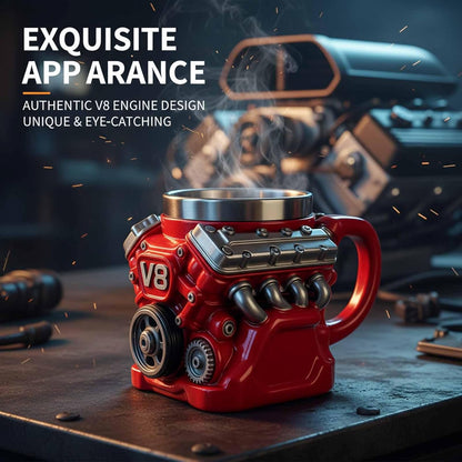 V8 Engine Mug – Novelty Coffee Cup Gift for Car Lovers & Gearheads