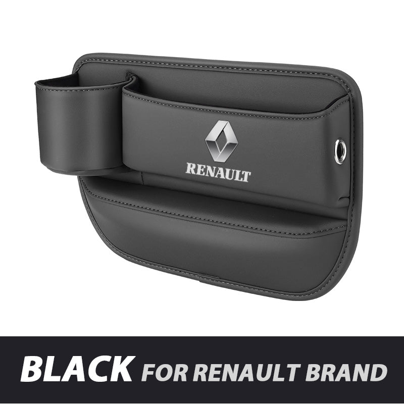 Leather Car Seat Organizer with Cup Holder | Luckmeko