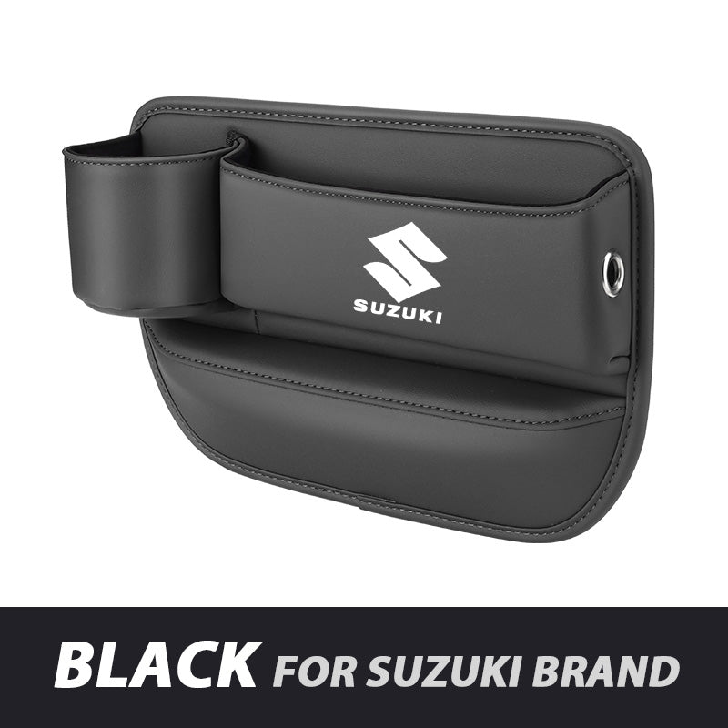 Leather Car Seat Organizer with Cup Holder | Luckmeko