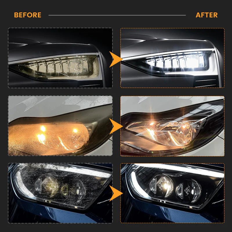 Car Headlight Restorer – 180ml Headlight Restoration Cleaner & Polish with Sponge