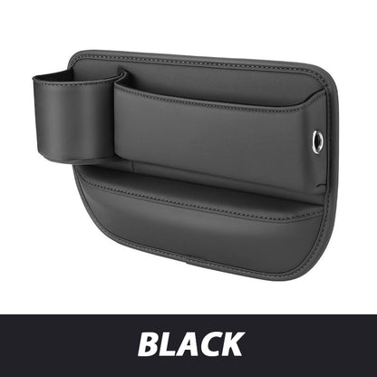 Leather Car Seat Organizer with Cup Holder | Luckmeko