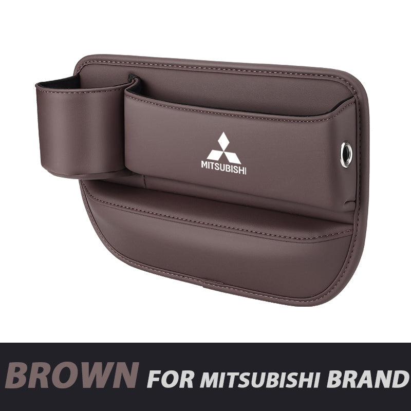 Leather Car Seat Organizer with Cup Holder | Luckmeko