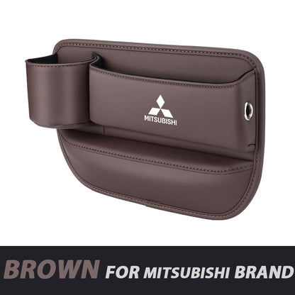 Leather Car Seat Organizer with Cup Holder | Luckmeko