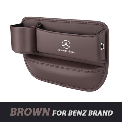 Leather Car Seat Organizer with Cup Holder | Luckmeko