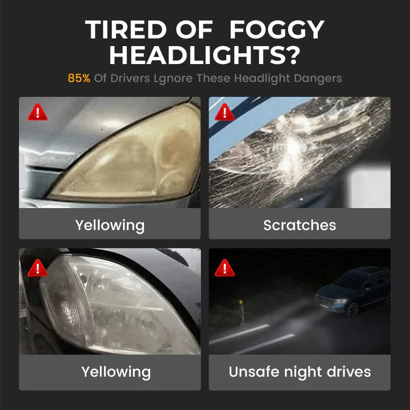 Car Headlight Restorer – 180ml Headlight Restoration Cleaner & Polish with Sponge