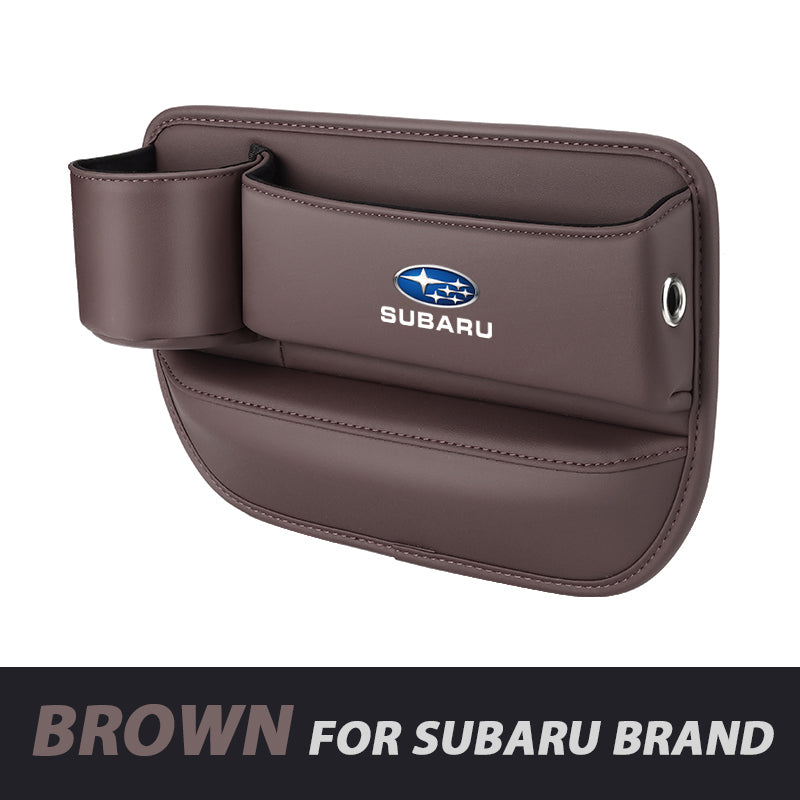 Leather Car Seat Organizer with Cup Holder | Luckmeko