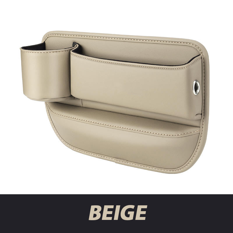Leather Car Seat Organizer with Cup Holder | Luckmeko