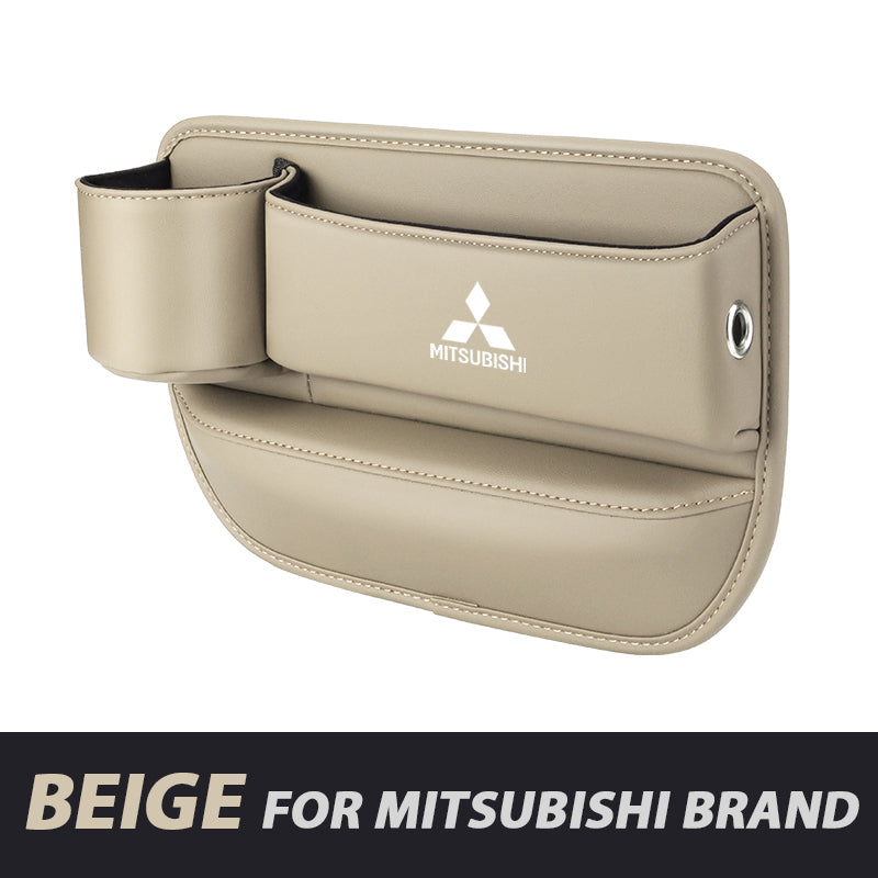 Leather Car Seat Organizer with Cup Holder | Luckmeko