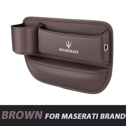 Leather Car Seat Organizer with Cup Holder | Luckmeko