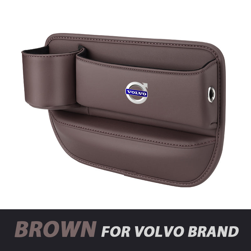 Leather Car Seat Organizer with Cup Holder | Luckmeko